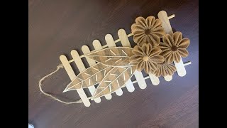 #DIY | Burlap flower |Jute flower| popsicle stick wall hanger