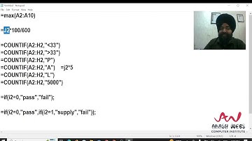 MS-EXCEL | All formulas explanation of MS-Excel | Akash Webs Computer Institute | Akashdeep Singh