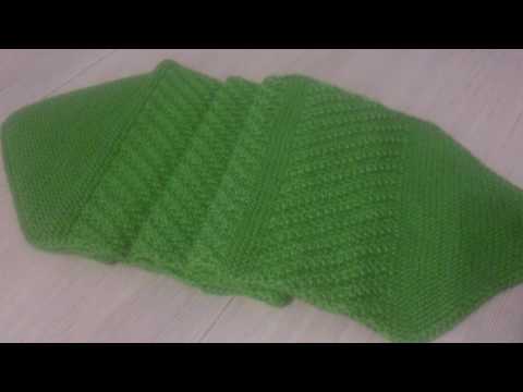Зеленый шарф крючком