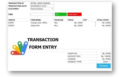 Google Apps Script - Transaction Entry Form in Google Sheets