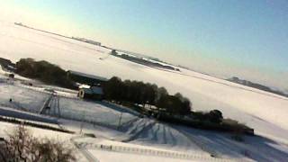 ONBOARD FOOTAGE from 2.9 Condor Magic r.c. glider over snowy Lincolnshire Wolds