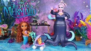 Ursula Babysits Toddler Ariel Doll with DIY Mermaid Crafts