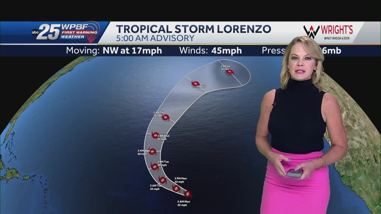 Tropical Update: Tropical Storm Lorenzo forms Monday morning in ...