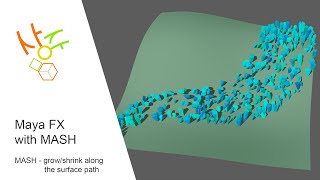 Maya FX with MASH - grow/remove along the surface path