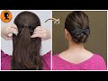 【1分  ヘアアレンジ】セルフで出来る ハーフアップ～可愛いな三つ編みまとめ髪