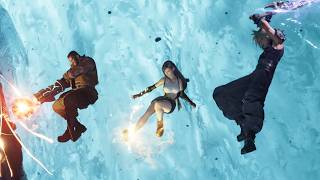 FF7 Revelation HYPE: JENOVA Lifeclinger Party Action sequence with no HUD