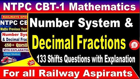 Number System & Decimal Fractions Railway NTPC Chapter wise Maths for all aspirants by SRINIVASMech