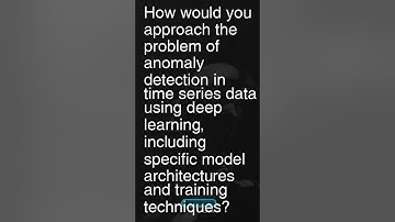Today’s Question: Problem of anomaly detection in time series data. #interviewprep #machinelearning