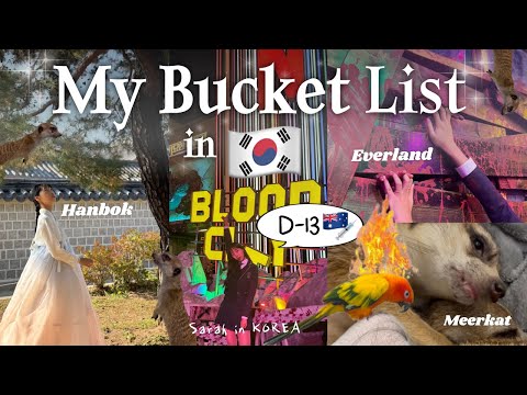 [한국Vlog🇰🇷] 호주출국 D-13.버킷리스트2편 | 한복입고 경복궁 나들이 | 청와대 | 국립현대미술관 | 미어캣카페 | 앵무새한테 혼남 | 방탈출🔐 | 에버랜드 호러메이즈🧟🩸