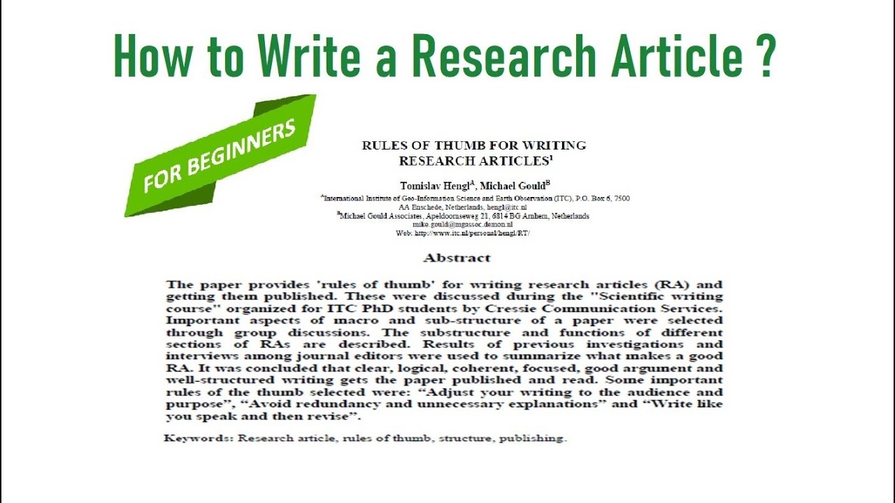 research article publication output