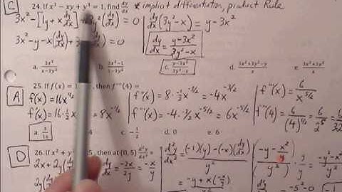 AB Fall Exam Multiple Choice Review Problems #22-27