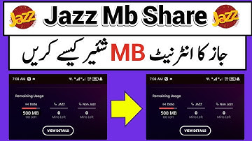 jazz mb share karne ka tarika 2025 | How to share mb internet other sim | Jazz internet data share