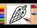 Comment dessiner une crme glace kawaii  enjoy drawing