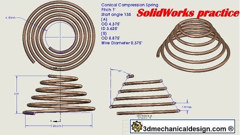 ⚡ SolidWorks Tutorial: model conical compression springs.