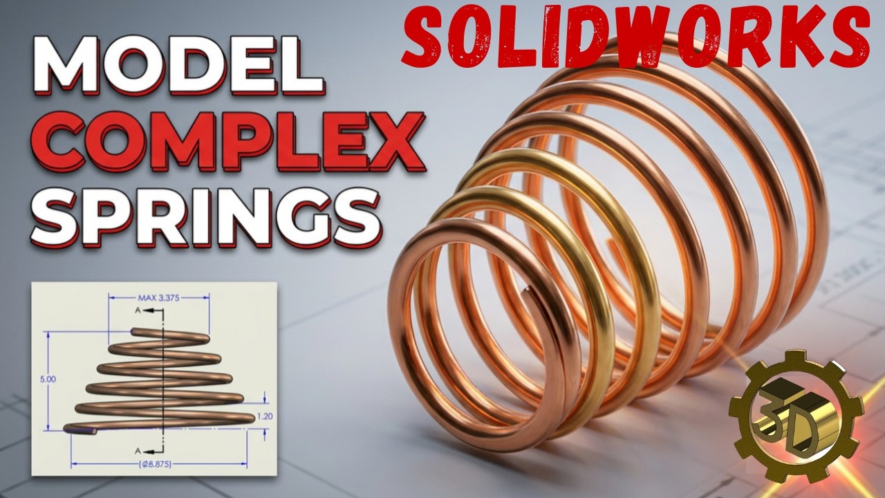 Compression Spring Solidworks ⚡ #solidworks Tutorial: model conical compression springs. - YouTube