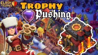 Coc Live - TownHall10 Trophy Pushing & New Jolly Clashmas Challenge #5 || Clash of clans Live