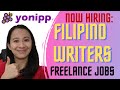 HIRING FILIPINO WRITERS/ TURN YOUR PASSION INTO PROFIT