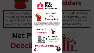 IRFC Q4 Results ? | IRFC share Latest News | IRFC Total Dividend FY 2023 | irfc share analysis