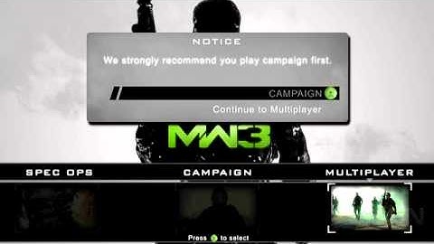 MW3 Full Main Menu Leaked - Spec Ops, Campaign & Multiplayer Main Menu (Modern Wafare3)