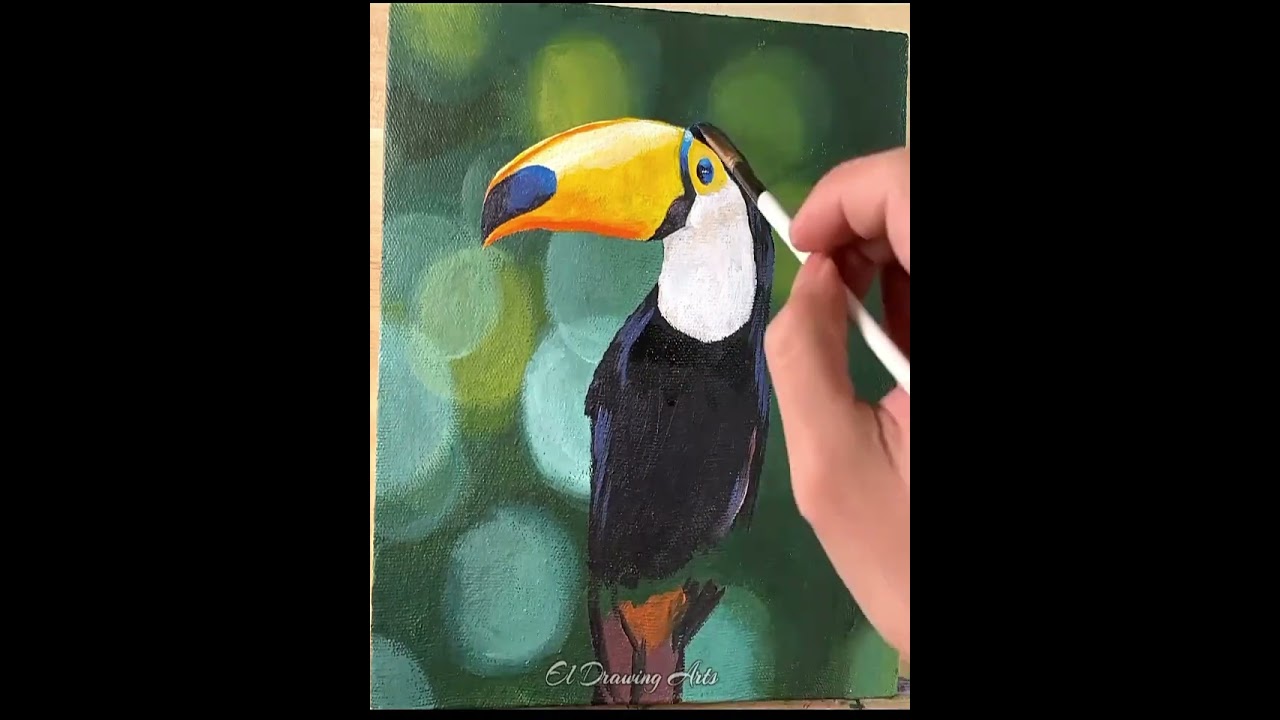 Vibrant Toucan Paradise - Acrylic Painting Time-Lapse | Exotic Bird Art