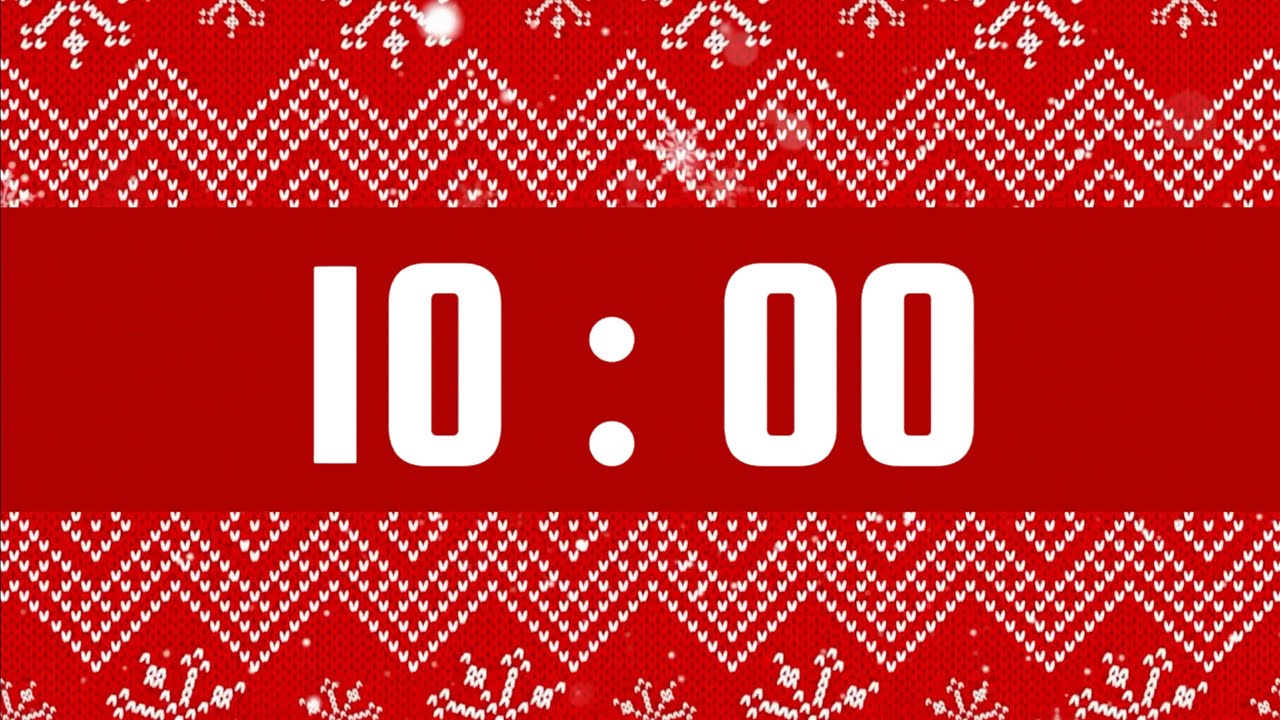 10 Minute Timer | With Instrumental Holiday Music & Alarm Bell | Cozy Sweater Theme ❄️❤️