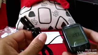 Speedometer sepeda merek sunding backlight nyala hijau
