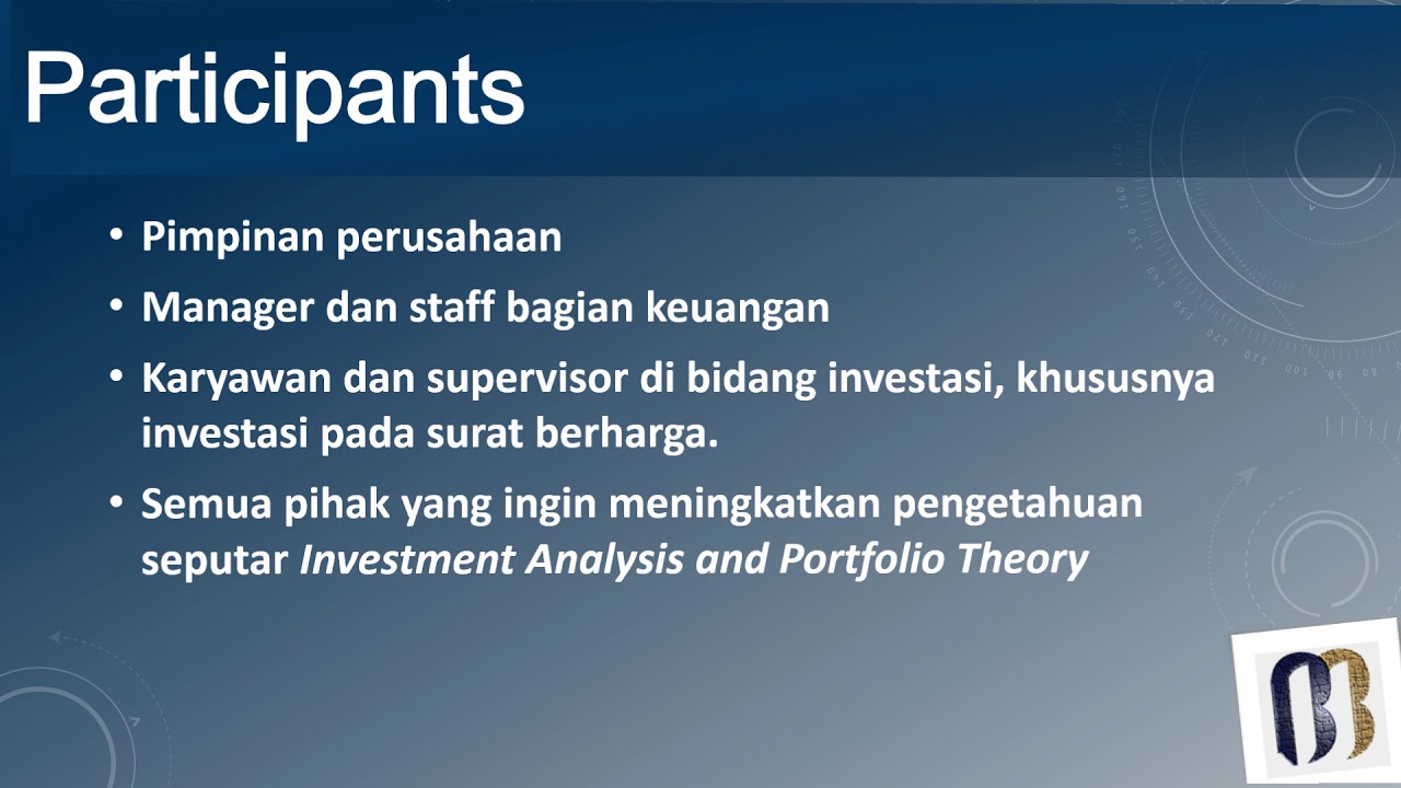 Training Investment Analysis and Portfolio Theory - YouTube