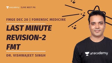 FMGE 2020 | Last Minute Revision for FMT | Dr. Vishwajeet Singh