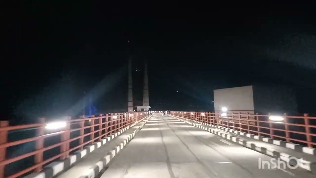 A magical night lighting view dobra chati suspension bridge