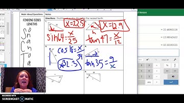 Finding Side Lengths using Trig Functions