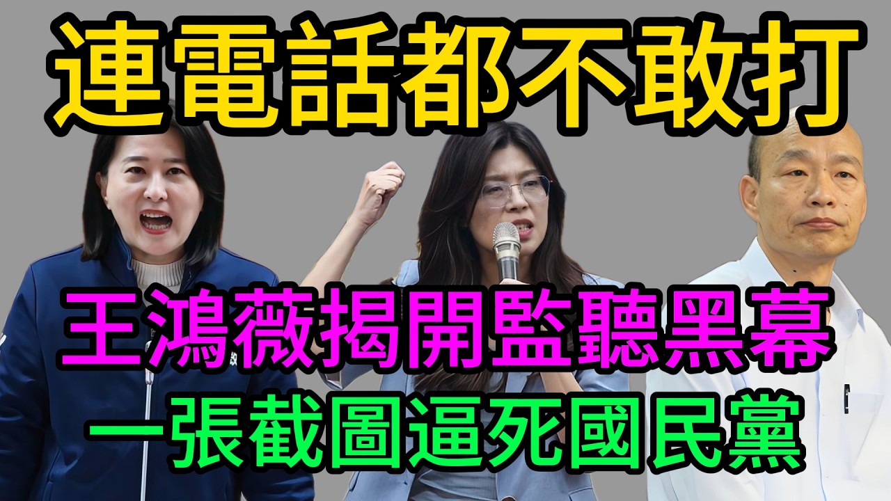 臺灣政壇最驚悚一幕！王鴻薇絕望怒吼：“為什麼不敢打電話？”深扒國民黨高層遭全面監聽的恐怖真相#王鴻薇#鄭麗文#韓國瑜#賴清德#國民黨內鬥#民進黨#立法院#3500億軍購案#國家機器監聽#特務治國