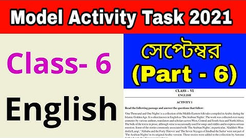 Class 6 English part 6 Model Activity Task September @wbrajtutorials1251