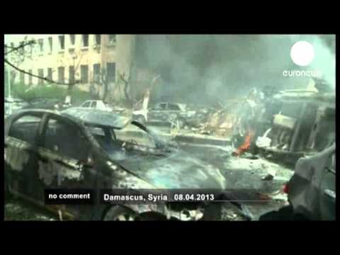 В Дамаске взорван заминированный автомобиль (euronews, no comment, 08.04.13)