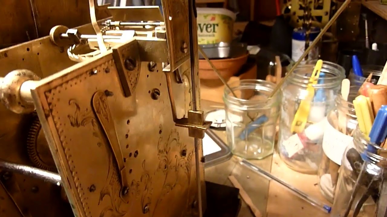 fusee bracket clock with verge escapement running.