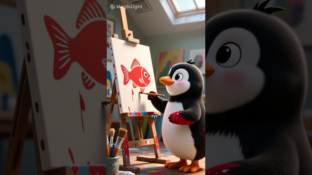 Penguin's Colorful Mess 