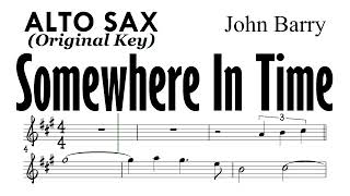 SOMEWHERE IN TIME Alto Sax Sheet Music Backing Track Partitura John Barry