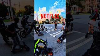 Atlanta E-Scooters and Atlanta E-Bikes rideout in Atlanta. Stark Varg sliding thru traffic