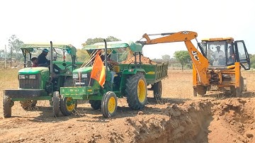 Mud Loaded New Model John Deere 5045d Tractor Mud | Jcb 3dx Loding trolley | Tractor Loading Mud |