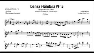 Video thumbnail of "Hungarian Dance Nº5 Sheet Music for Violin"