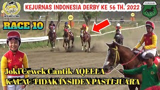 #Race10 BEAUTIFUL FEMALE JOCKEY AQEELA. Canceled the Win Due to a Slight Obstacle.‼️ INDONESIAN D...