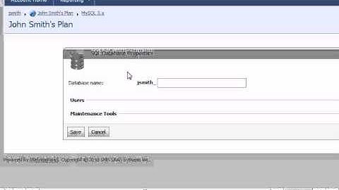 How to create a MySQL database in WebsitePanel