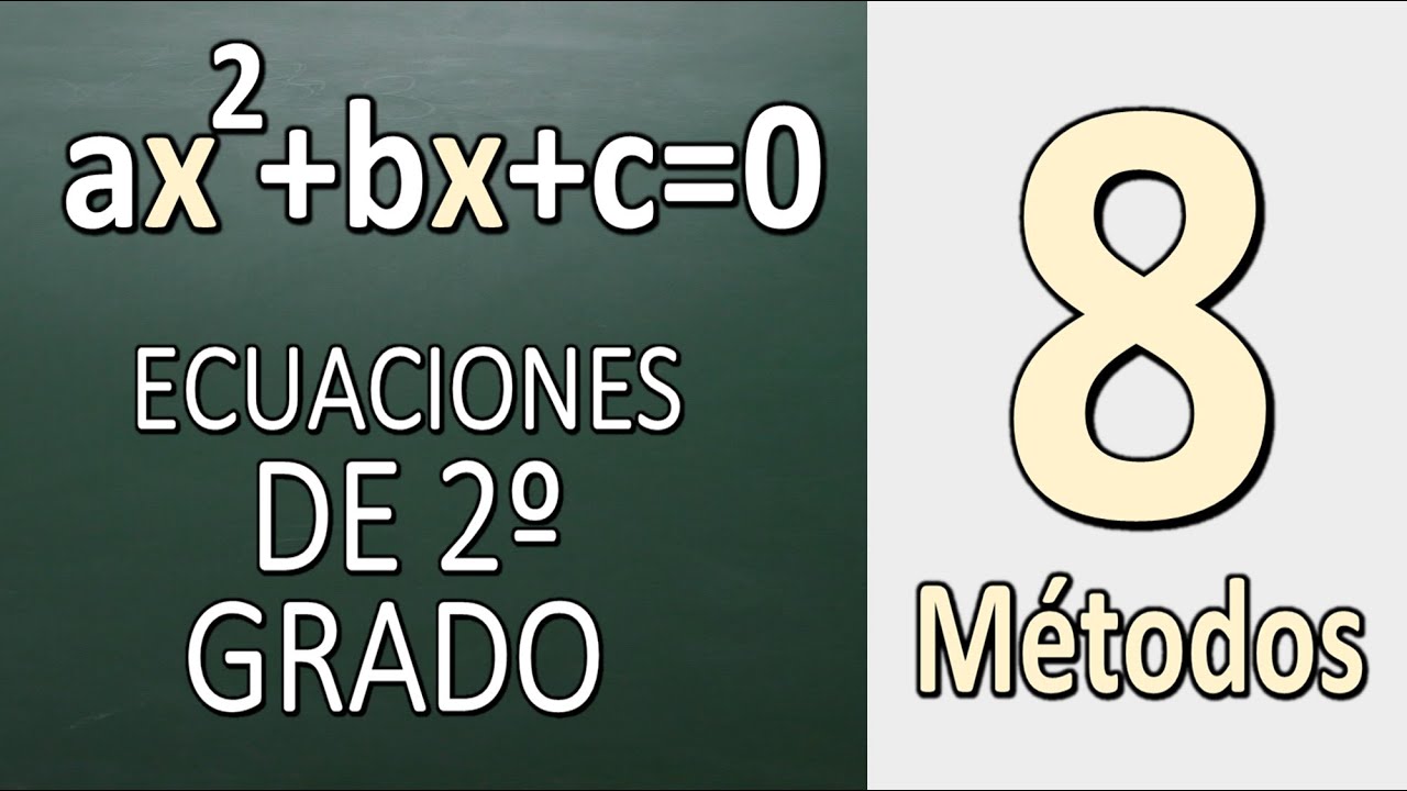 Ecuaciones de segundo grado. 8 MÉTODOS EXPLICADOS - YouTube