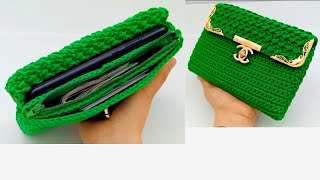 crochet wallet with three pockets - beautiful and chic - a Mother's Day gift