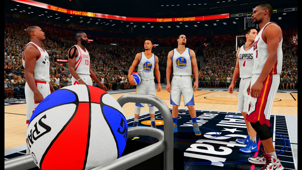 NBA 2K16: 2016 Three Point Contest! Curry, Thompson, Harden, Lowry, Bosh, Redick! [PS4 ...