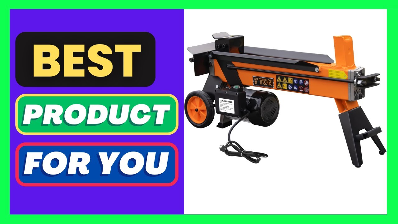 7 Ton Electric Log Splitter, Portable Hydraulic Firewood Splitting