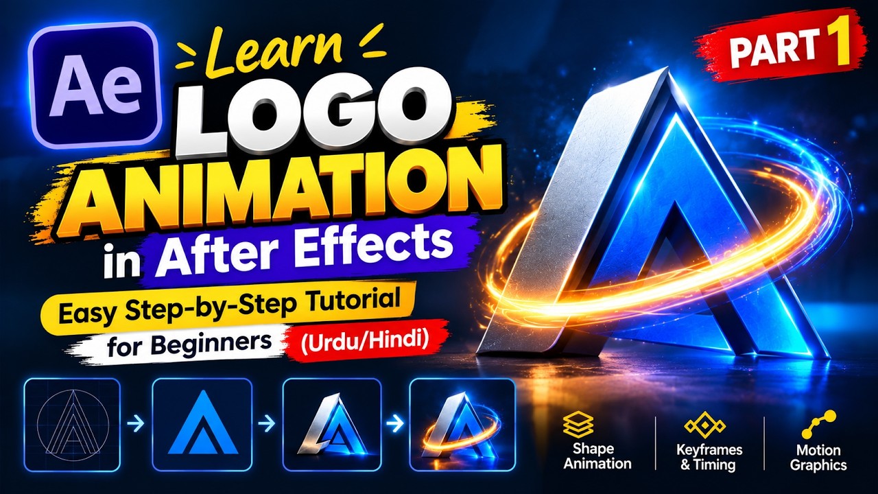 Logo Animation in After Effects Easy Step by Step Tutorial part 1 - YouTube