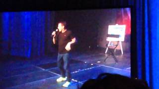 John Barrowman at SLC Comic Con 2015. Discussing farting on airplanes during his closing panel