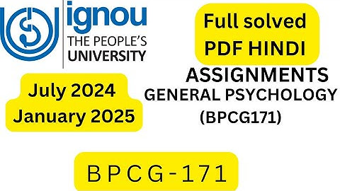 BPCG-171 SOLVED ASSIGNMENT HINDI 2024-25