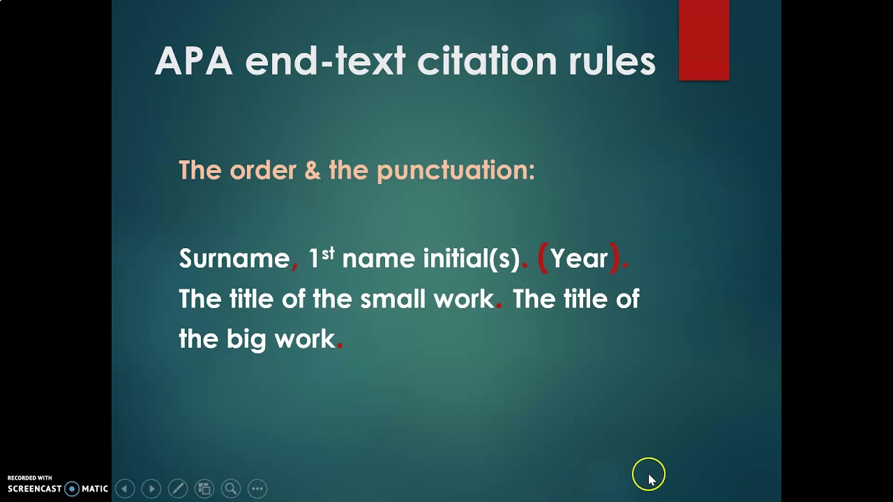 APA 6th ed end text - YouTube
