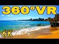 360° VR Palm Beach Visit Varosha Ghost City Walking Tour in North Cyprus 6K 3D Virtual Reality HD 4K